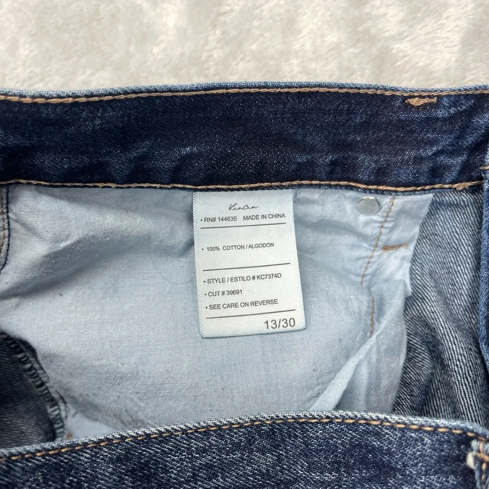 KanCan Jeans Womens 13/30‎ Blue Denim Distressed Casual High Rise Straight Leg
